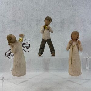 Lot of 3 Willow Tree Figures - Heart of Gold, Angel of Wonder, Truly Golden